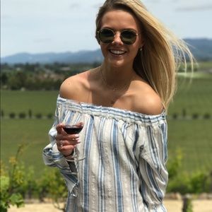 Kensie Jean off the shoulder 100% cotton top
